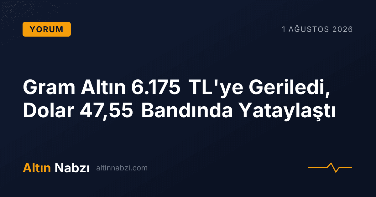 Gram Altın 6.175 TL'ye Geriledi, Dolar 47,55 Bandında Yataylaştı