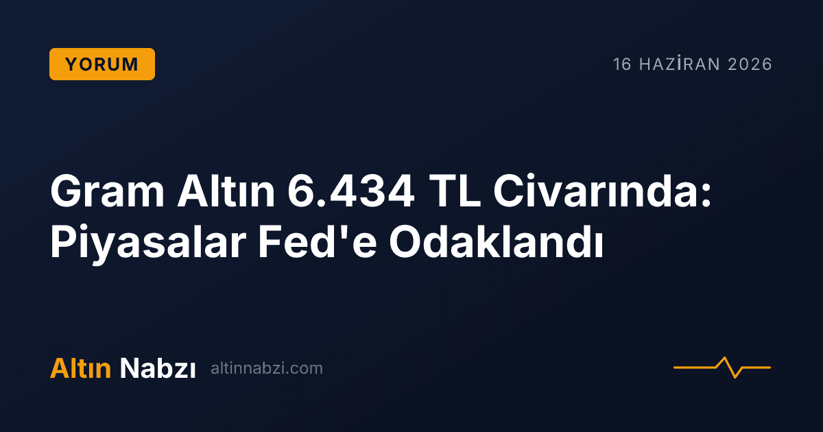 Gram Altın 6.434 TL Civarında: Piyasalar Fed'e Odaklandı