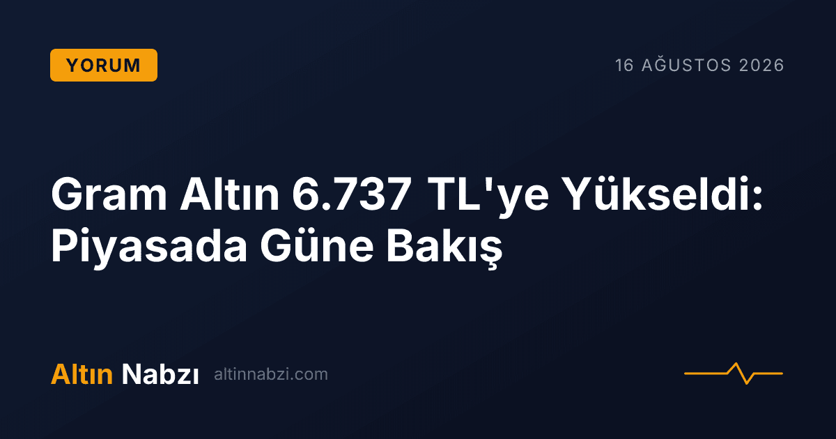 Gram Altın 6.737 TL'ye Yükseldi: Piyasada Güne Bakış