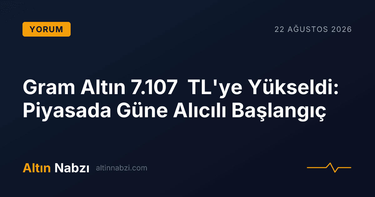 Gram Altın 7.107 TL'ye Yükseldi: Piyasada Güne Alıcılı Başlangıç