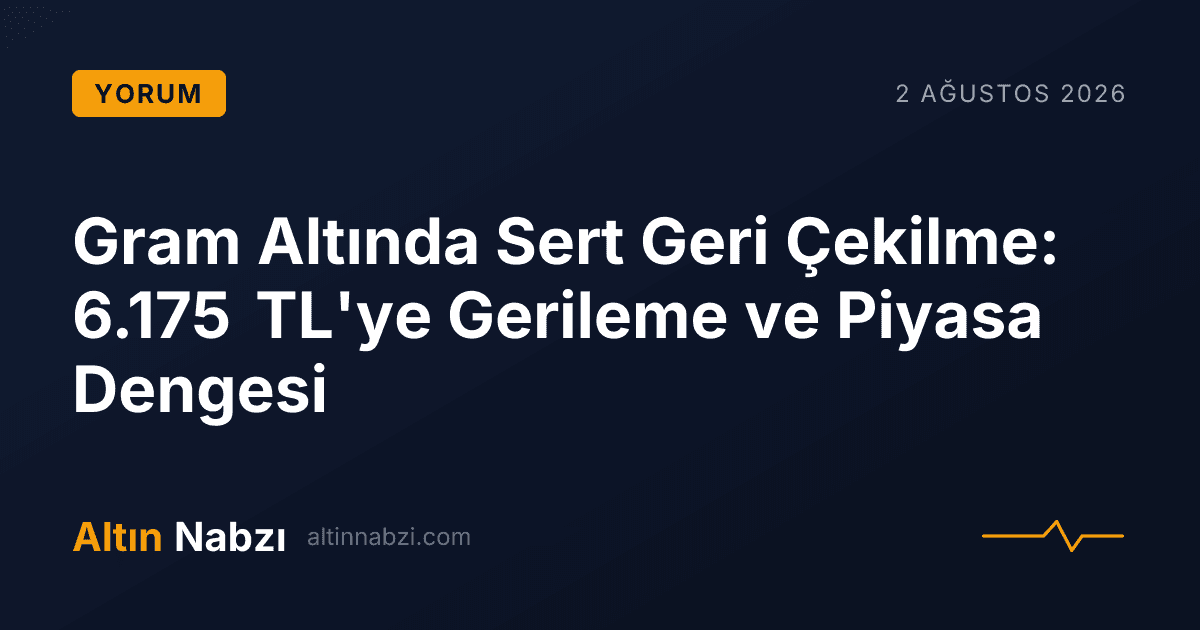 Gram Altında Sert Geri Çekilme: 6.175 TL'ye Gerileme ve Piyasa Dengesi